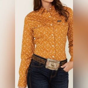 WRANGLER RETRO WOMEN'S PRINTED LONG SLEEVE SNAP WESTERN SHIRT
